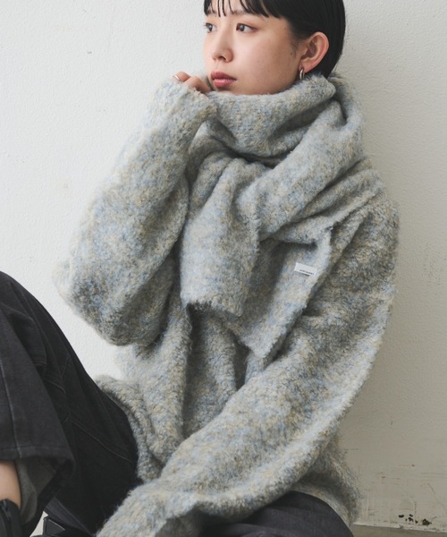 Aunt Marie's(アントマリーズ)の「【4色展開】MIXブークレニットマフラー(マフラー・レディース・ライトグレー/チャコールグレー/ブルー/レッド・FREE)」の16枚目の写真