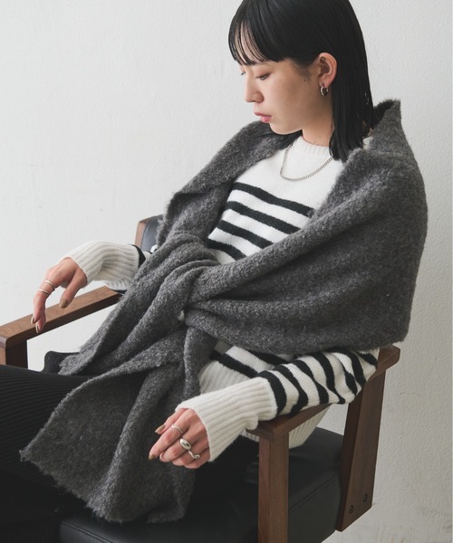 Aunt Marie's(アントマリーズ)の「【4色展開】MIXブークレニットマフラー(マフラー・レディース・ライトグレー/チャコールグレー/ブルー/レッド・FREE)」の8枚目の写真