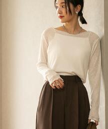 coen | シアーリブロングスリーブTシャツ(Tシャツ/カットソー)