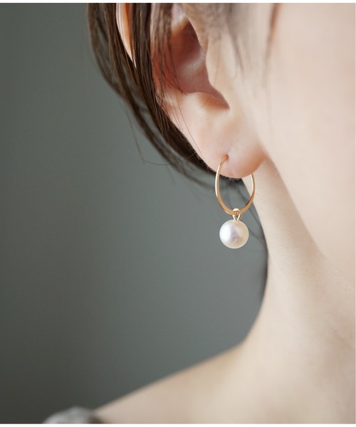 Meach.（ミーチ）の「【Meach】【金属アレルギー対応】14金ゴールドフィルドシンプルパールピアス（ピアス（両耳用）・レディース・A/H/J/C/D/E/F/B/G/I/K/L・FREE）」の2枚目の写真