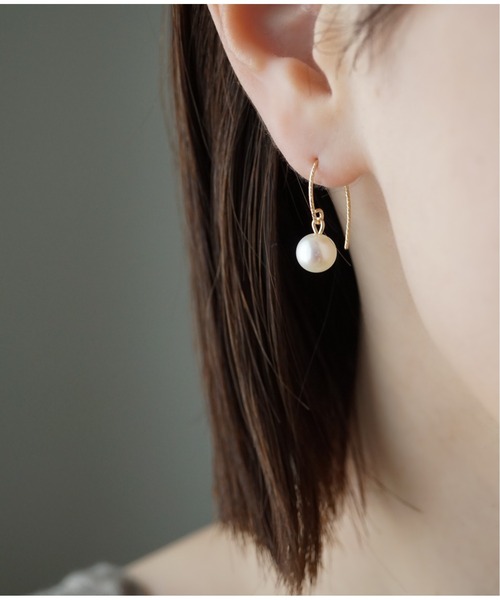 Meach.（ミーチ）の「【Meach】【金属アレルギー対応】14金ゴールドフィルドシンプルパールピアス（ピアス（両耳用）・レディース・A/H/J/C/D/E/F/B/G/I/K/L・FREE）」の4枚目の写真