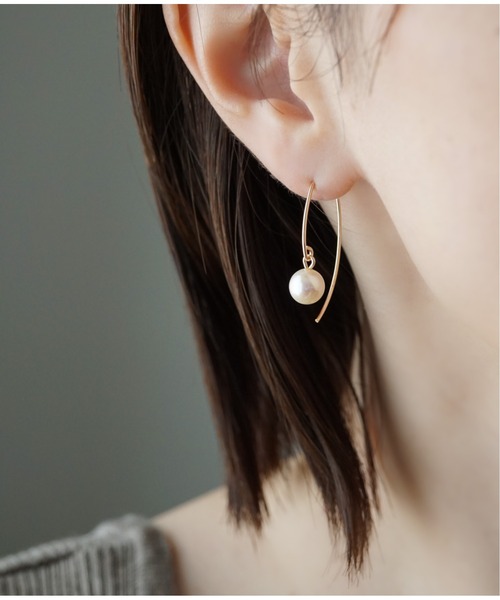 Meach.（ミーチ）の「【Meach】【金属アレルギー対応】14金ゴールドフィルドシンプルパールピアス（ピアス（両耳用）・レディース・A/H/J/C/D/E/F/B/G/I/K/L・FREE）」の5枚目の写真