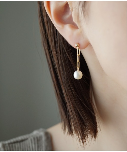 Meach.（ミーチ）の「【Meach】【金属アレルギー対応】14金ゴールドフィルドシンプルパールピアス（ピアス（両耳用）・レディース・A/H/J/C/D/E/F/B/G/I/K/L・FREE）」の6枚目の写真