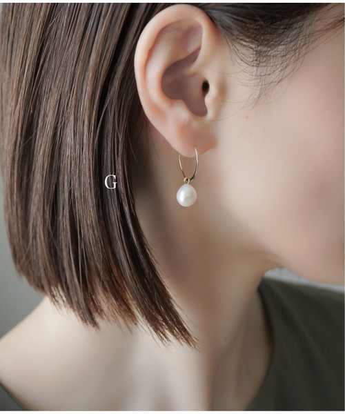 Meach.（ミーチ）の「【Meach】【金属アレルギー対応】14金ゴールドフィルドシンプルパールピアス（ピアス（両耳用）・レディース・A/H/J/C/D/E/F/B/G/I/K/L・FREE）」の16枚目の写真