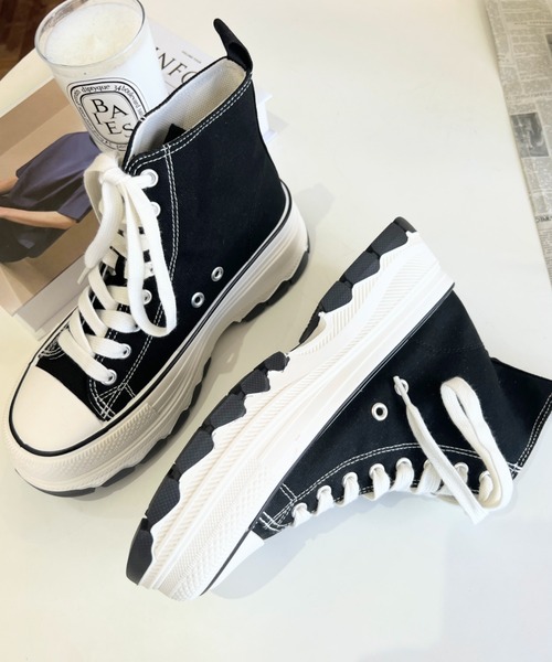 セール】ボリューム厚底ハイカットスニーカー（スニーカー）｜moment+