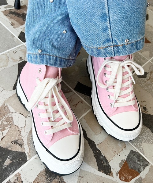 セール】ボリューム厚底ハイカットスニーカー（スニーカー）｜moment+