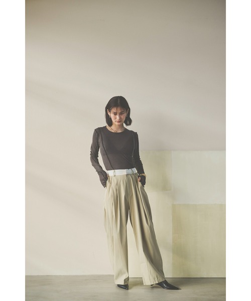 HANNE（アン）の「【てらまゆコラボ】デザインシアートップス（Tシャツ/カットソー・レディース・ホワイト/チャコールグレー/ブラウン/ブラック・FREE）」の17枚目の写真