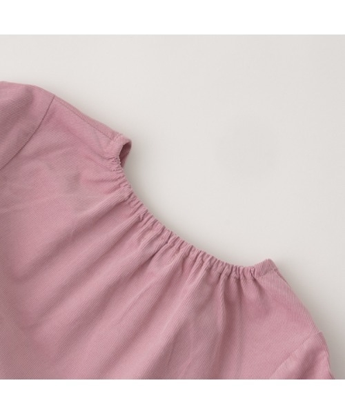 Lycee mine（リセマイン）の「付け衿付きコーデュロイティアードワンピース（シャツワンピース・キッズ・ブルーグレー/ライトピンク/ライトベージュ/チャコール・110cm/120cm/130cm/140cm/150cm/100cm）」の10枚目の写真