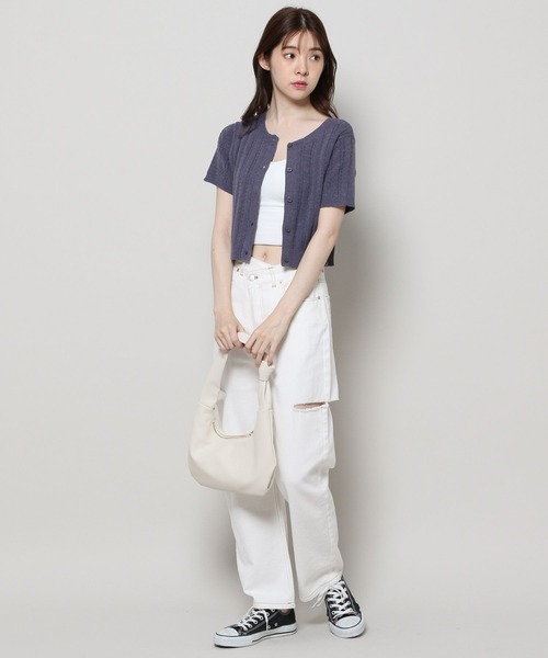 3.3 Field Trip (3.3フィールドトリップ)の「3.3 Field Trip/2WAYケーブルカーディガン(カーディガン/ボレロ・レディース・ブルー/アイボリー/ライトグレー・FREE)」の4枚目の写真