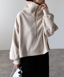 ap retro（アプレトロ）の「スエードポンチハーフジッププルオーバー（スウェット・レディース）」