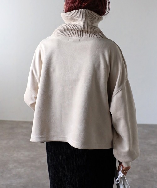 ap retro（アプレトロ）の「スエードポンチハーフジッププルオーバー（スウェット・レディース・チャコールグレー/ブルー/アイボリー/モカ・FREE）」の15枚目の写真