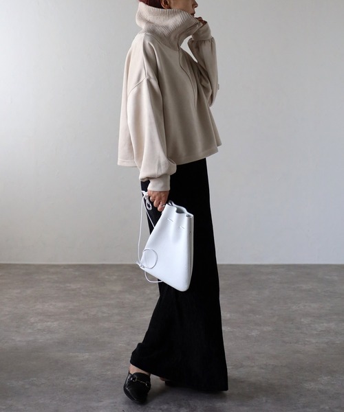 ap retro（アプレトロ）の「スエードポンチハーフジッププルオーバー（スウェット・レディース・チャコールグレー/ブルー/アイボリー/モカ・FREE）」の17枚目の写真