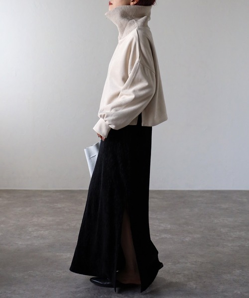 ap retro（アプレトロ）の「スエードポンチハーフジッププルオーバー（スウェット・レディース・チャコールグレー/ブルー/アイボリー/モカ・FREE）」の19枚目の写真