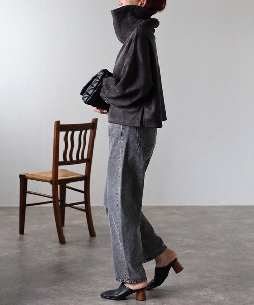 VELNUS】Sideline velor half-zip pullover/サイドラインベロア