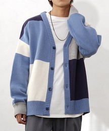 MinoriTY | 【MinoriTY】ふわふわビッグシルエットパッチワークカーディガン セーター ニット メンズ 秋服(カーディガン/ボレロ)