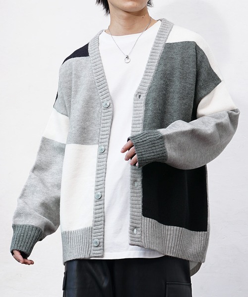 パッチワーク　カーディガン　コート　ゆったり 楽天市場】カーディガン メンズ レディース ニットカーディガン