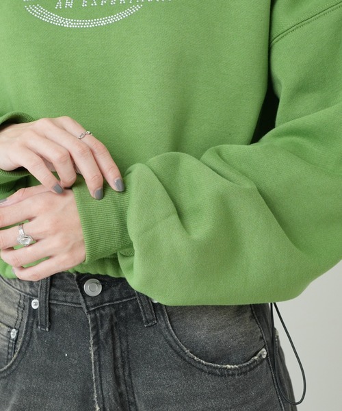 WEGO（ウィゴー）の「WEGO/裏起毛ドロストショートスウェット（スウェット・レディース・杢グレー/ブラック/グリーン・FREE）」の7枚目の写真