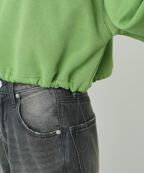 WEGO（ウィゴー）の「WEGO/裏起毛ドロストショートスウェット（スウェット・レディース・杢グレー/ブラック/グリーン・FREE）」の8枚目の写真