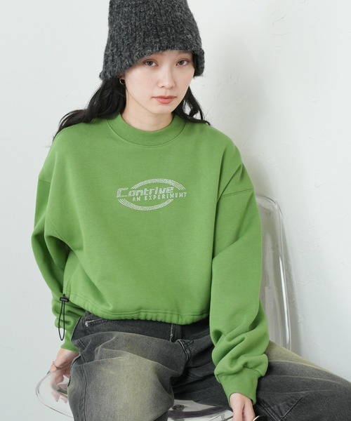 WEGO（ウィゴー）の「WEGO/裏起毛ドロストショートスウェット（スウェット・レディース・杢グレー/ブラック/グリーン・FREE）」の11枚目の写真