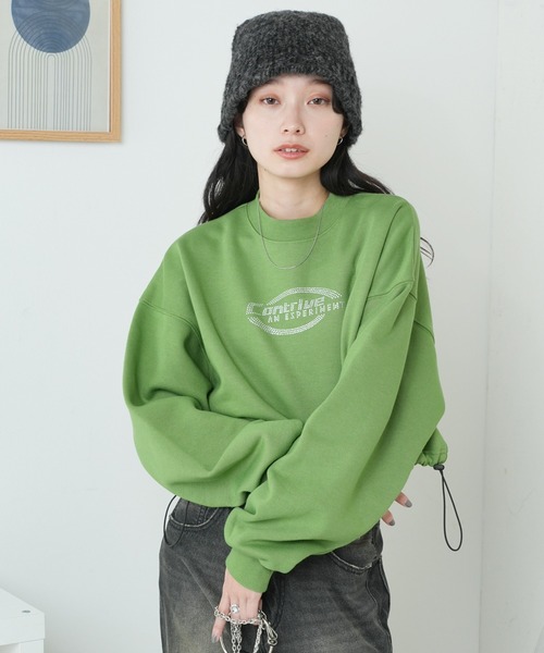 WEGO（ウィゴー）の「WEGO/裏起毛ドロストショートスウェット（スウェット・レディース・杢グレー/ブラック/グリーン・FREE）」の13枚目の写真