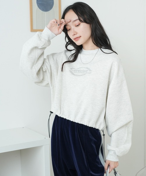 WEGO（ウィゴー）の「WEGO/裏起毛ドロストショートスウェット（スウェット・レディース・杢グレー/ブラック/グリーン・FREE）」の16枚目の写真