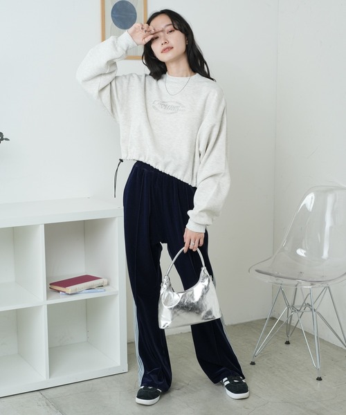 WEGO（ウィゴー）の「WEGO/裏起毛ドロストショートスウェット（スウェット・レディース・杢グレー/ブラック/グリーン・FREE）」の19枚目の写真