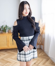 clear | オープンショルダーリボンニットトップス≪2023AW新作≫(ニット/セーター)