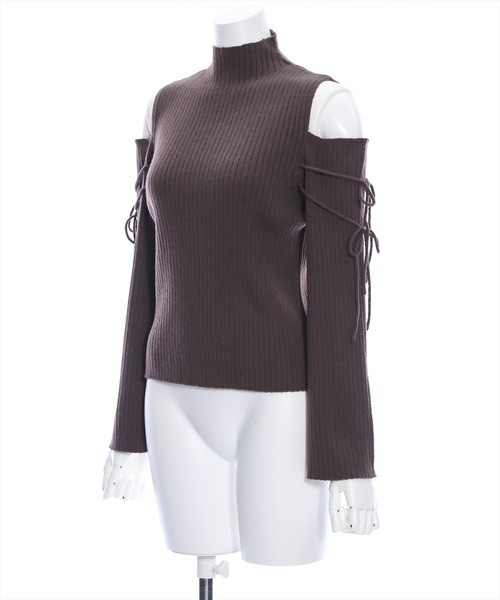 clear（クリア）の「オープンショルダーリボンニットトップス（ニット/セーター・レディース・ブラウン/アイボリー/ブラック・F）」の16枚目の写真