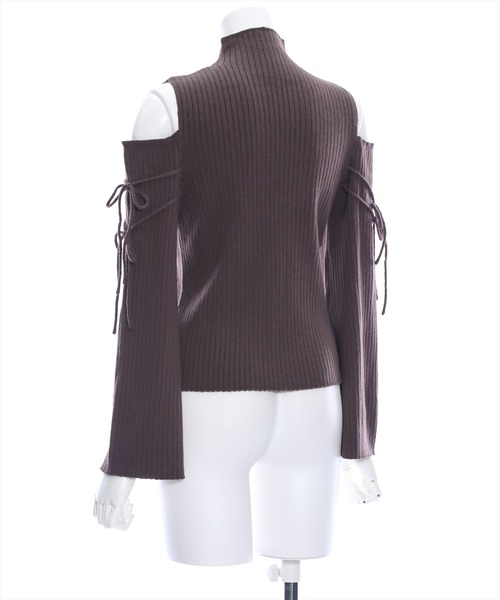 clear（クリア）の「オープンショルダーリボンニットトップス（ニット/セーター・レディース・ブラウン/アイボリー/ブラック・F）」の18枚目の写真