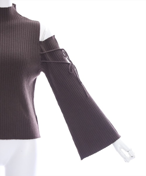 clear（クリア）の「オープンショルダーリボンニットトップス（ニット/セーター・レディース・ブラウン/アイボリー/ブラック・F）」の22枚目の写真