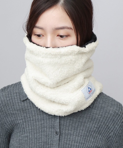【美品】pleats please ネックウォーマー　スヌード　ホワイト セール】ボア ロング 2WAY ネックウォーマー（ネックウォーマー