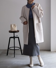 NAVY フード取り外し可 ダブルフェイス2WAYコート