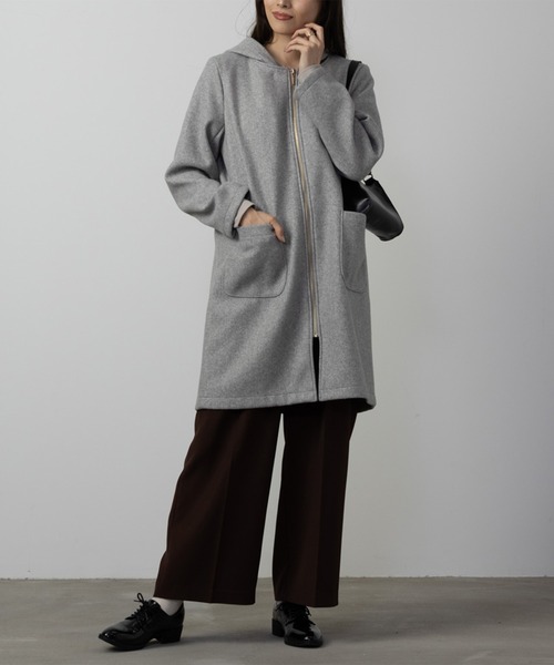 NAVY(ネイビー)の「NAVY フード取り外し可 ダブルフェイス2WAYコート(その他アウター・レディース・ブルー系その他/グレー/アイボリー・M/L)」の7枚目の写真