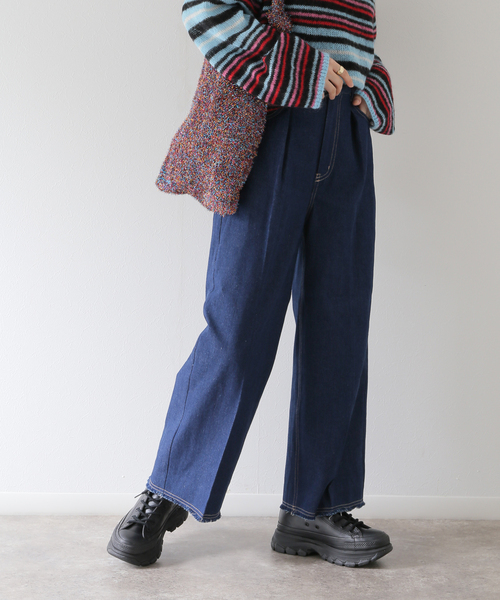 COMMRE（コムル）の「【COMMRE/コムル】フリンジデニムパンツ（デニムパンツ・レディース・ブルー系その他/ブラック/ネイビー・FREE）」の2枚目の写真
