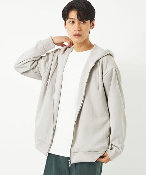 green label relaxing（グリーンレーベルリラクシング）の「スエードライク ジップ パーカー（カーディガン/ボレロ・メンズ・ライトグレー/ダークグレー・XL/S/M/L）」の2枚目の写真