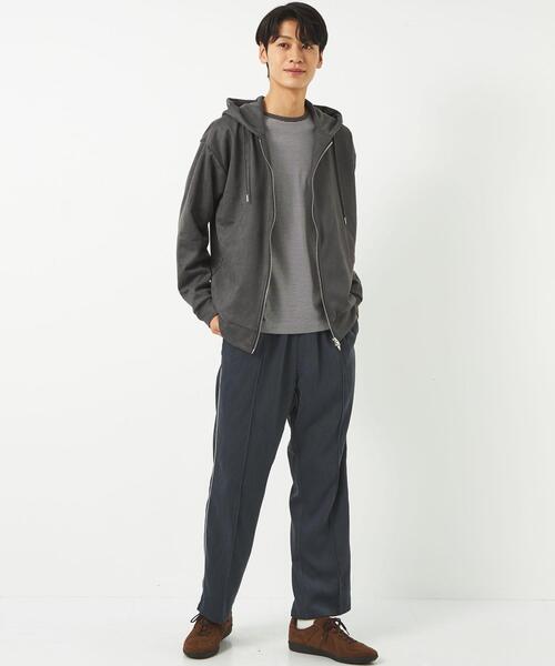 green label relaxing（グリーンレーベルリラクシング）の「スエードライク ジップ パーカー（カーディガン/ボレロ・メンズ・ライトグレー/ダークグレー・XL/S/M/L）」の4枚目の写真