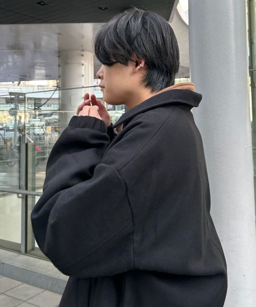 B.R.U（ブル）の「ワイドシルエットメルトンジャケット（ブルゾン・メンズ・ベージュ/ネイビー/ブラック・L）」の16枚目の写真