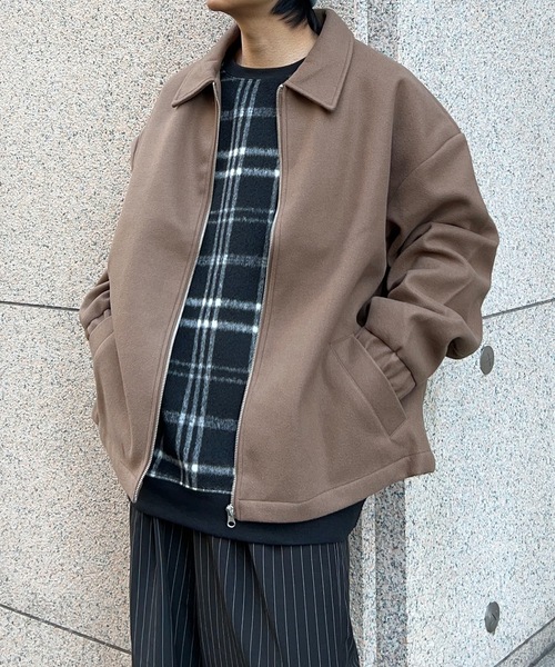 B.R.U（ブル）の「ワイドシルエットメルトンジャケット（ブルゾン・メンズ・ベージュ/ネイビー/ブラック・L）」の6枚目の写真