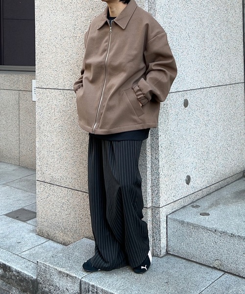 B.R.U（ブル）の「ワイドシルエットメルトンジャケット（ブルゾン・メンズ・ベージュ/ネイビー/ブラック・L）」の5枚目の写真