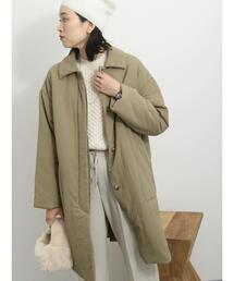 Samansa Mos2 blue | 中綿ステンカラーコート(ステンカラーコート)