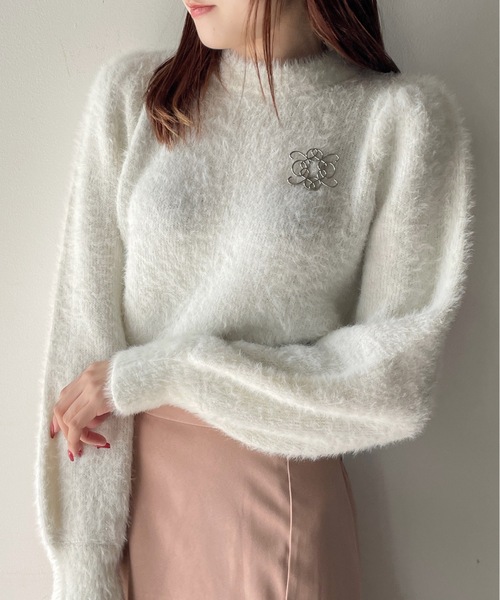 one way（ワンウェイ）の「スタンドカラーラメニット（ニット/セーター・レディース・ブルー/グレー/ピンク/アイボリー・FREE）」の20枚目の写真