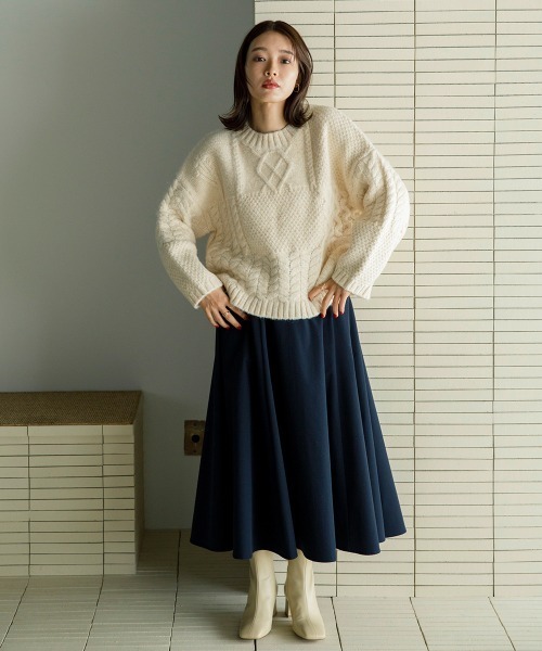 sail(サイル)の「【販売終了】【sail】フレアスカート 小さいサイズ【低身長・小柄女性向けサイズ】(スカート・レディース・ベージュ/ネイビー・58/61)」の2枚目の写真