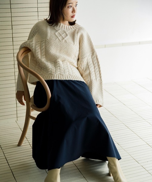 sail(サイル)の「【販売終了】【sail】フレアスカート 小さいサイズ【低身長・小柄女性向けサイズ】(スカート・レディース・ベージュ/ネイビー・58/61)」の4枚目の写真