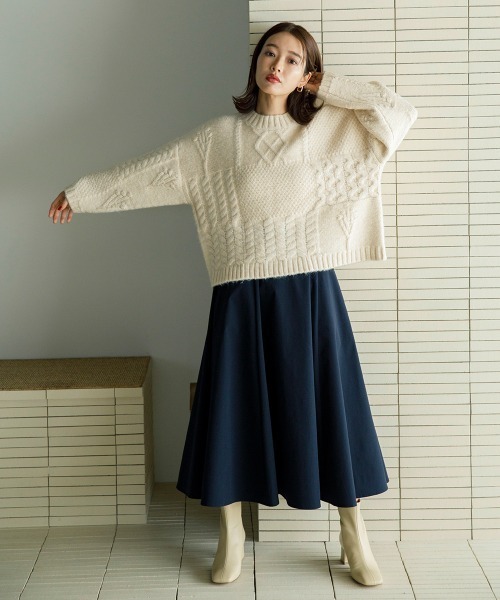 sail(サイル)の「【販売終了】【sail】フレアスカート 小さいサイズ【低身長・小柄女性向けサイズ】(スカート・レディース・ベージュ/ネイビー・58/61)」の3枚目の写真