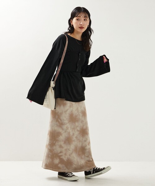 FREAK'S STORE(フリークスストア)の「限定展開 ビスチェセットニットロングスリーブTシャツ(前後2WAY)(アンサンブル・レディース・ブラウン/グリーン/ナチュラル/グレー/ブラック・フリ-)」の14枚目の写真