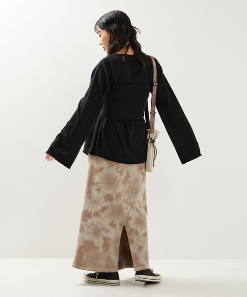 FREAK'S STORE(フリークスストア)の「限定展開 ビスチェセットニットロングスリーブTシャツ(前後2WAY)(アンサンブル・レディース・ブラウン/グリーン/ナチュラル/グレー/ブラック・フリ-)」の15枚目の写真