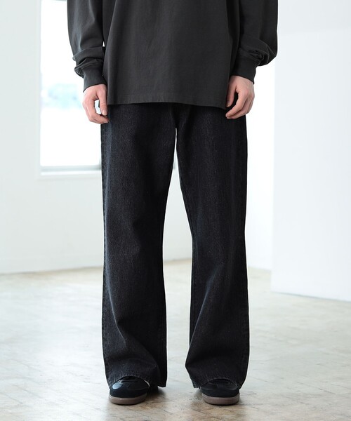 BEAMS HEART（ビームスハート）の「【ユニセックス】 バギー フレア デニム パンツ（デニムパンツ・メンズ・ブラック/インディゴブルー・S/M/L）」の14枚目の写真