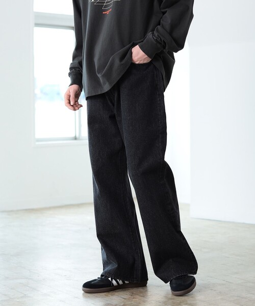 BEAMS HEART（ビームスハート）の「【ユニセックス】 バギー フレア デニム パンツ（デニムパンツ・メンズ・ブラック/インディゴブルー・S/M/L）」の13枚目の写真