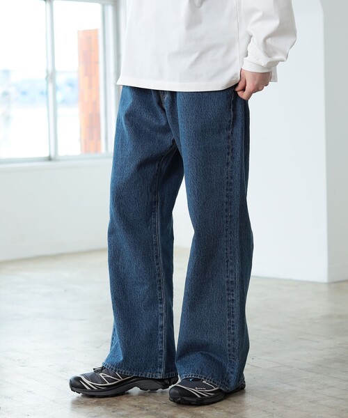 BEAMS HEART（ビームスハート）の「【ユニセックス】 バギー フレア デニム パンツ（デニムパンツ・メンズ・ブラック/インディゴブルー・S/M/L）」の3枚目の写真