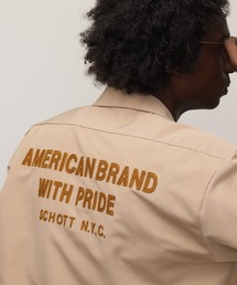 schott(�V���b�g)��Schott/�V���b�g/TC WORK SHIRT"AMERICAN BRAND WITH PRIDE EMB"/�h�J���[�N�V���c "�A�����J���u�����h �E�B�Y �v���C�h"(�V���c/�u���E�X)